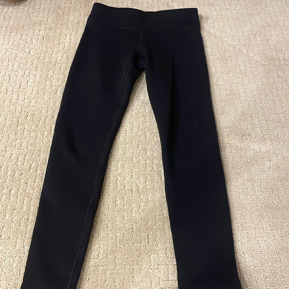 black athleta girl fleece lines leggings